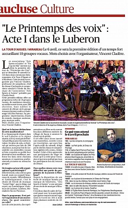 Article de Vaucluse Culture !